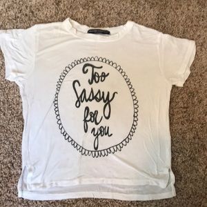 Cropped Too Sassy for You Brandy Melville T-shirt